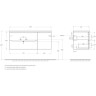 База под раковину подвесная BELBAGNO ETNA-1200-2C-1A-SO-BL-R с двумя выкатными ящиками и одной распашной дверцей, правосторонняя, Bianco Lucido, 1209x462x500