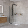 Душевая перегородка BELBAGNO KRAFT-L-1-700-C-NERO с односторонним входом, стекло прозрачное, профиль чёрный, 700x1950 мм KRAFT-L-1-70-C-NERO
