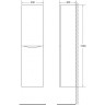 Пенал подвесной Rovere Grigio BELBAGNO MARINO FLY-MARINO-1500-2A-SC-RG-P-R